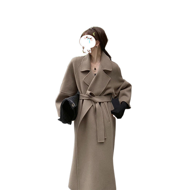 Mid-length Fall Winter Fashion Socialite Below-the-knee Coat