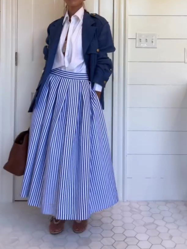 Navy Blue Double-breasted Blazer