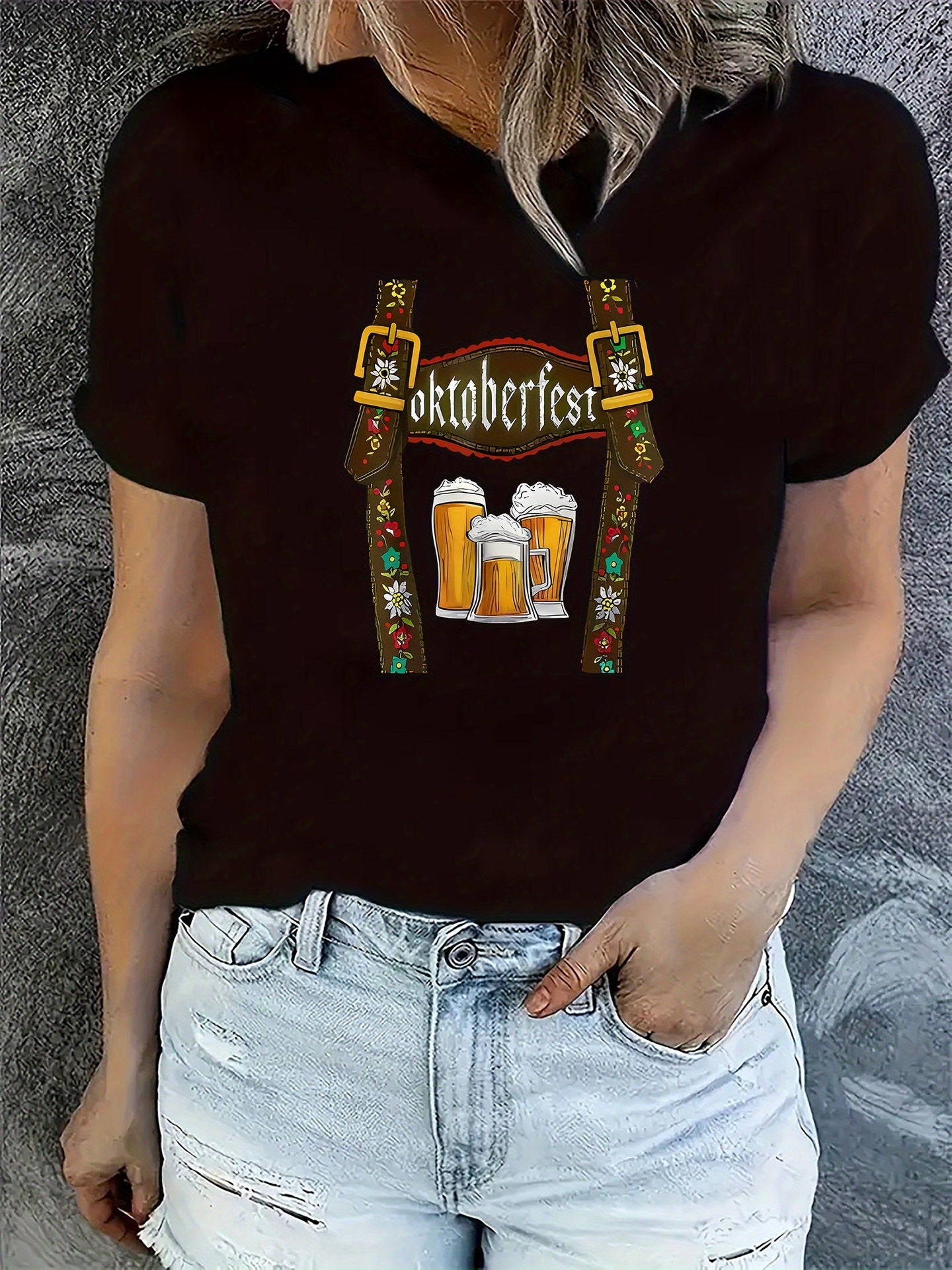 Fashion Personality Women's Oktoberfest Pattern T-shirt