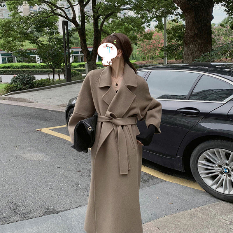 Mid-length Fall Winter Fashion Socialite Below-the-knee Coat