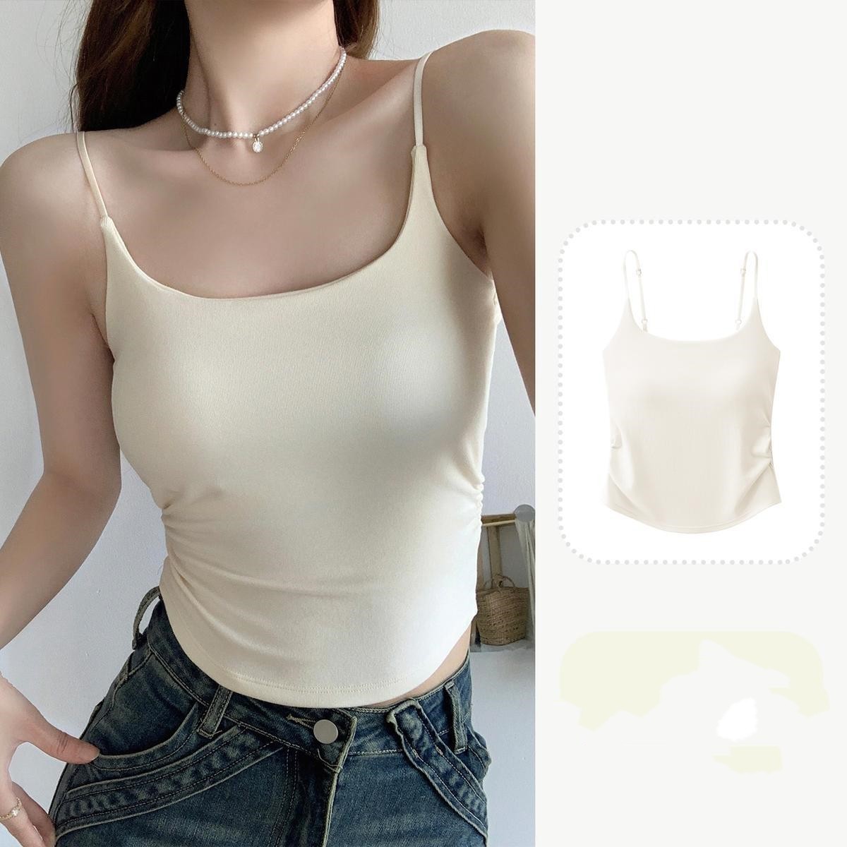 Pure Desire Style Pleated Suspender Vest For Women Outer Wear Inner Wear