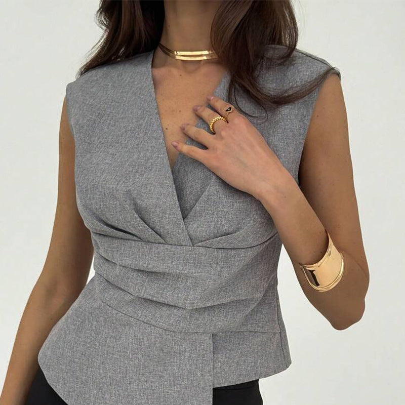 Women's Elegance Sleeveless Waist-tight Pullover Top