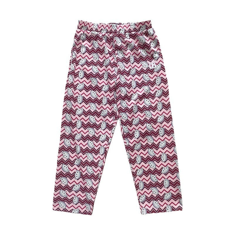 Cartoon Painted Print American Men's Straight Exercise Casual Pants