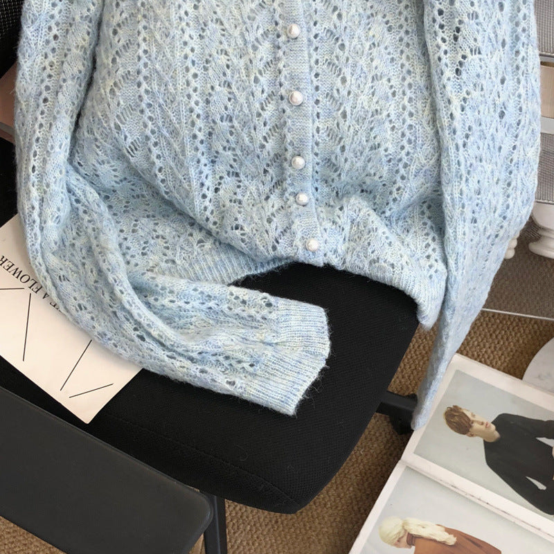 Cropped Sweater Coat Women's Knitted Cardigan