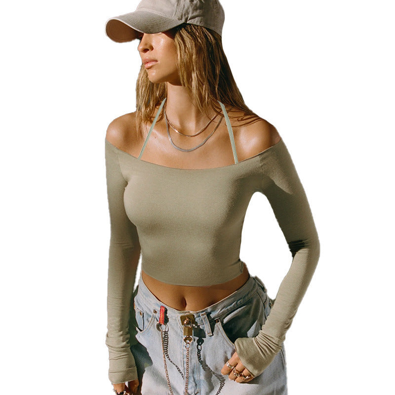 Off-shoulder Basic American Long Sleeve