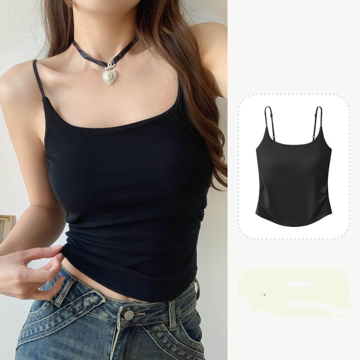 Pure Desire Style Pleated Suspender Vest For Women Outer Wear Inner Wear