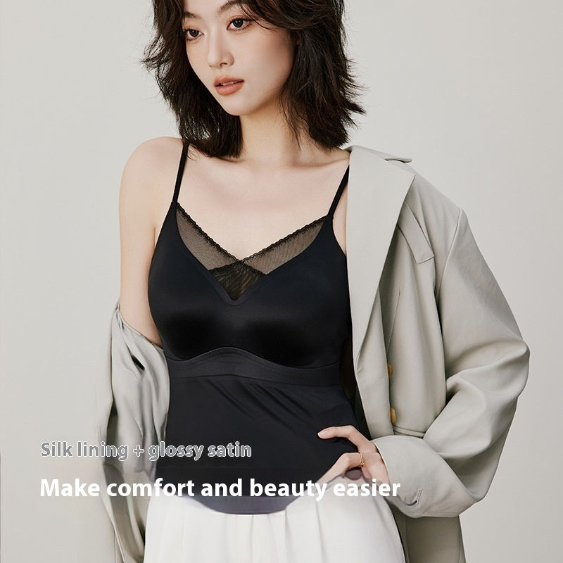Lace V-neck Sour Vinegar Satin Small Sling Vest Underwear