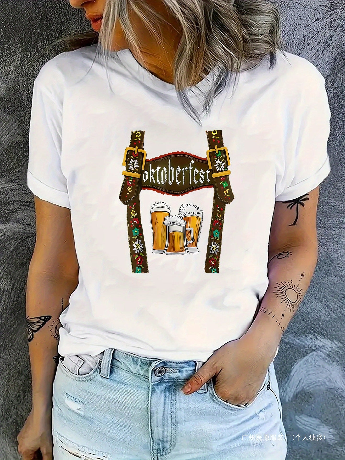 Fashion Personality Women's Oktoberfest Pattern T-shirt