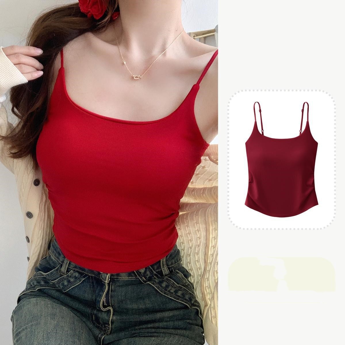 Pure Desire Style Pleated Suspender Vest For Women Outer Wear Inner Wear