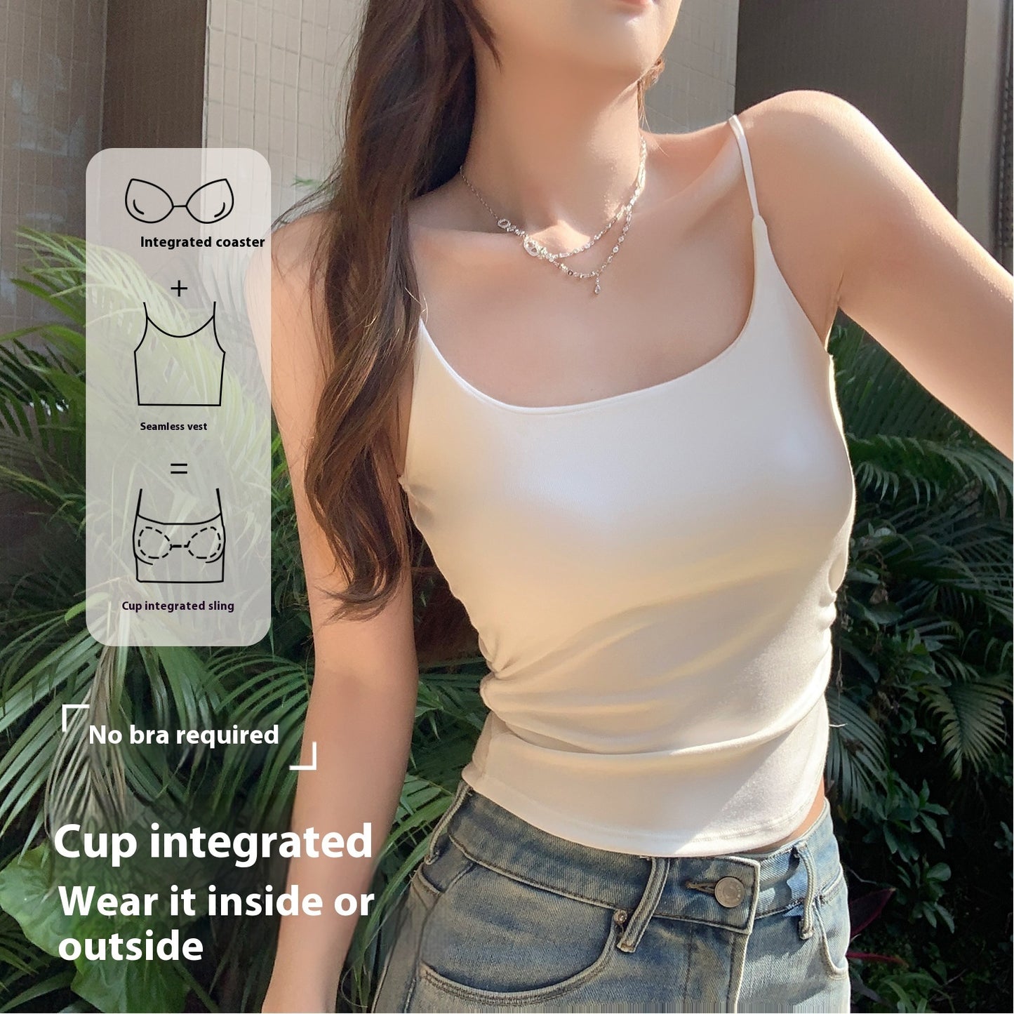 Pure Desire Style Pleated Suspender Vest For Women Outer Wear Inner Wear
