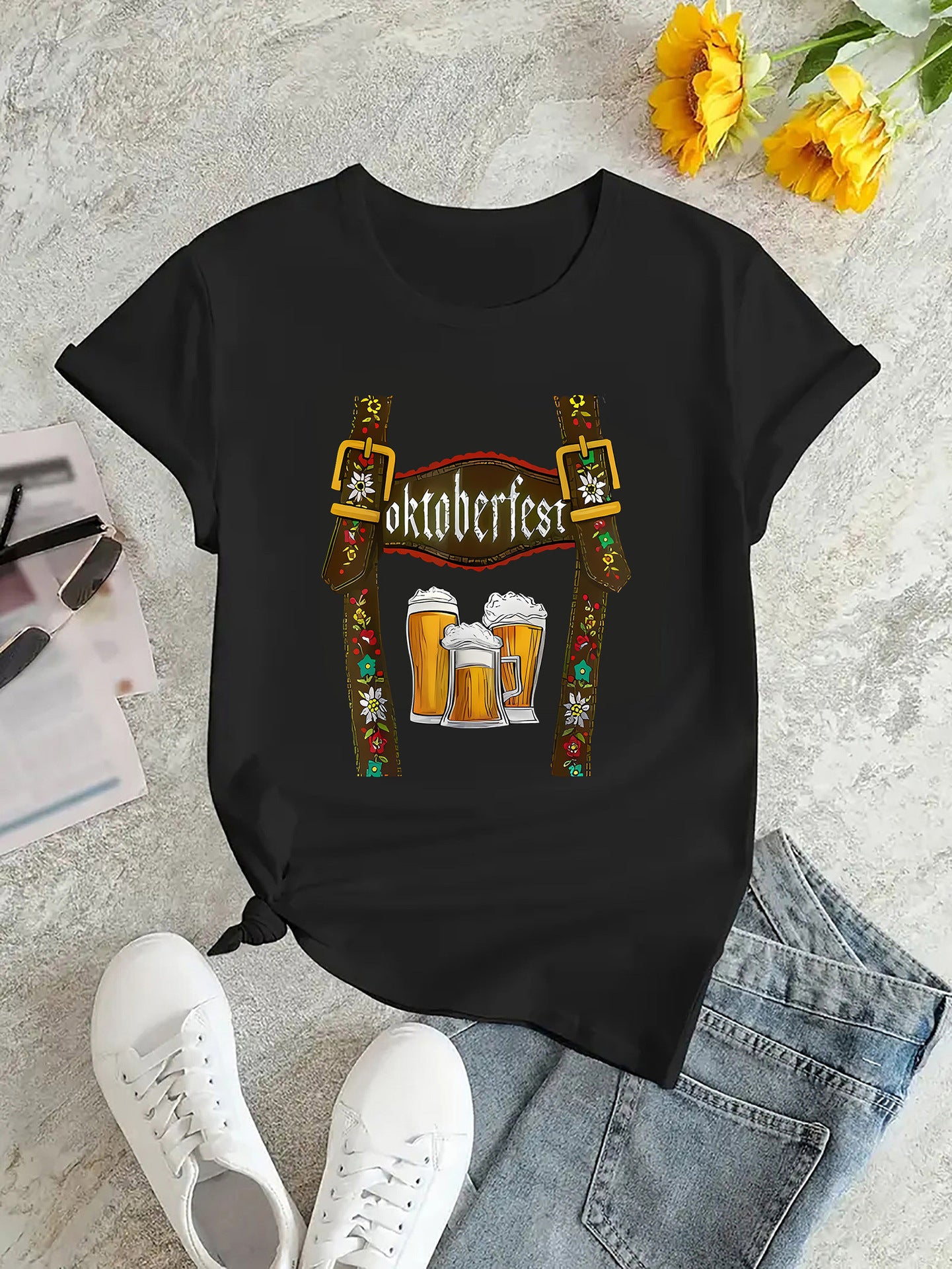 Fashion Personality Women's Oktoberfest Pattern T-shirt