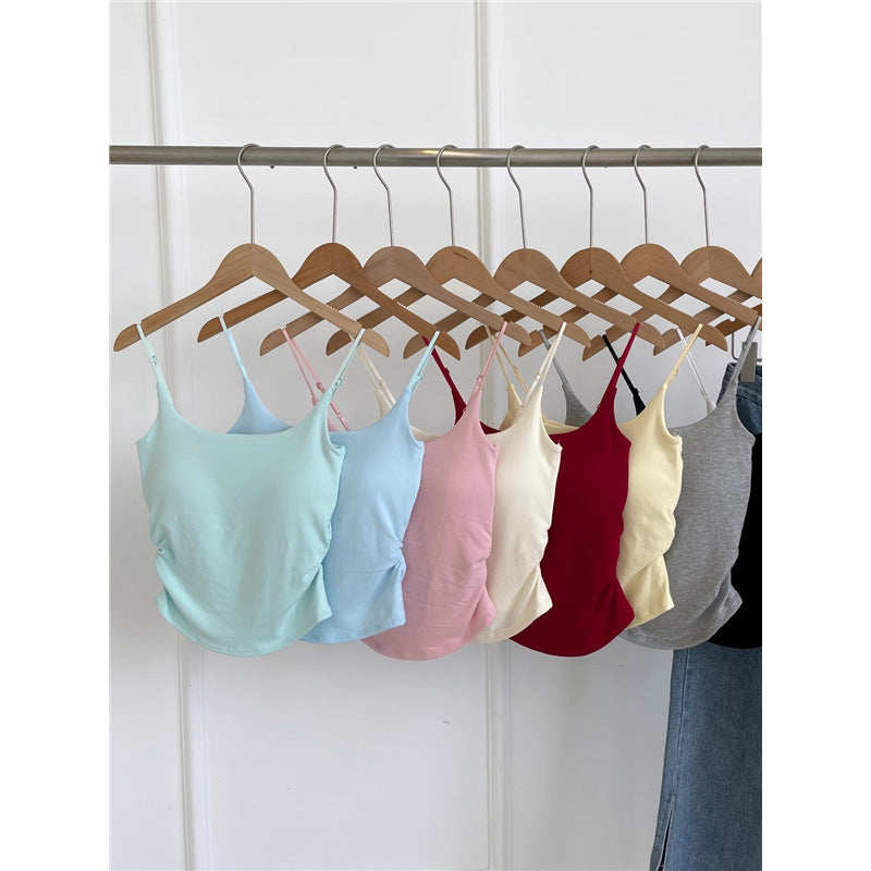 Pure Desire Style Pleated Suspender Vest For Women Outer Wear Inner Wear