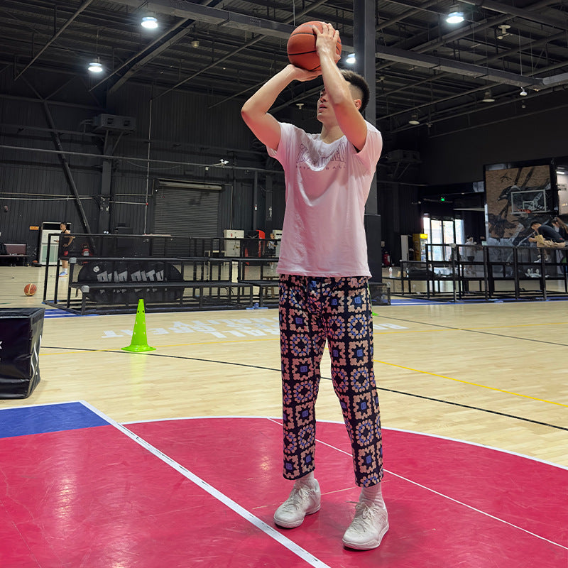 Cartoon Painted Print American Men's Straight Exercise Casual Pants