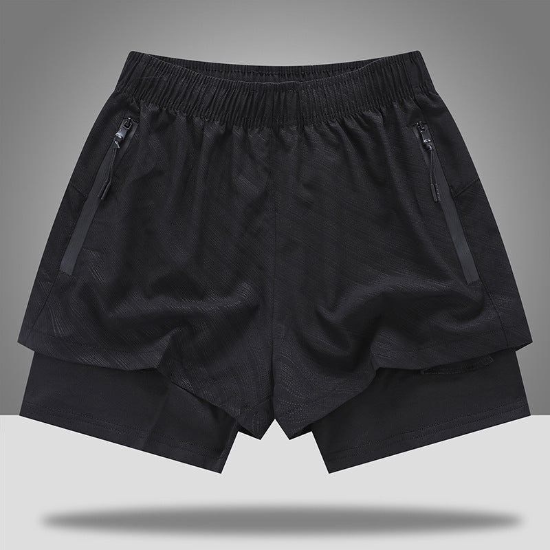 Men's Loose Quick Drying Lined Anti Glare Double-layer Shorts