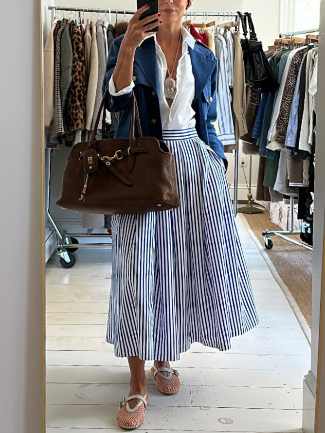 Navy Blue Double-breasted Blazer