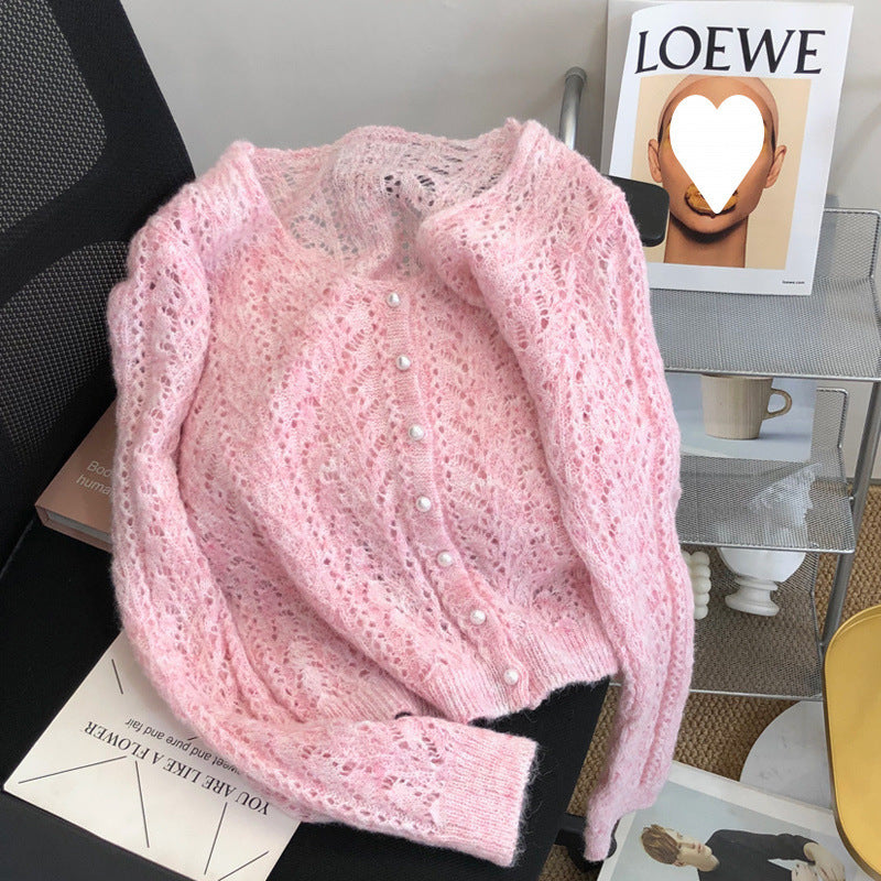 Cropped Sweater Coat Women's Knitted Cardigan