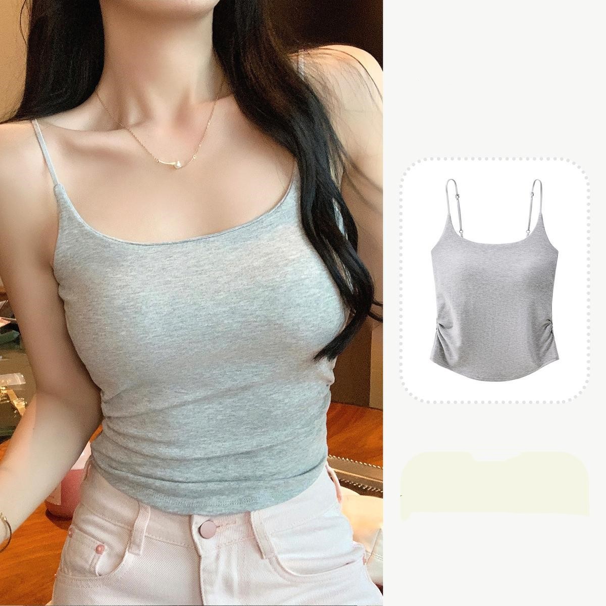 Pure Desire Style Pleated Suspender Vest For Women Outer Wear Inner Wear