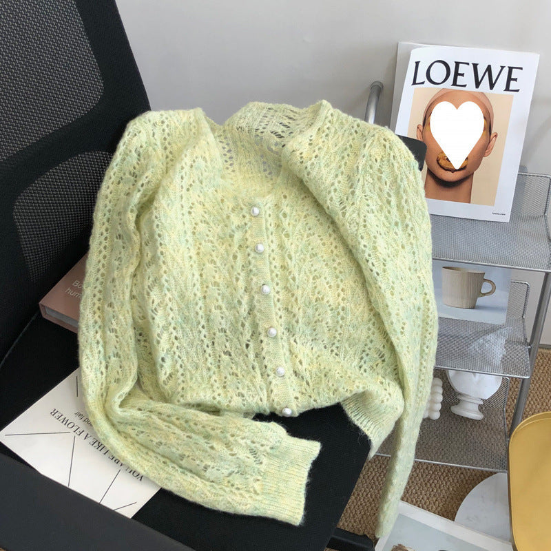Cropped Sweater Coat Women's Knitted Cardigan