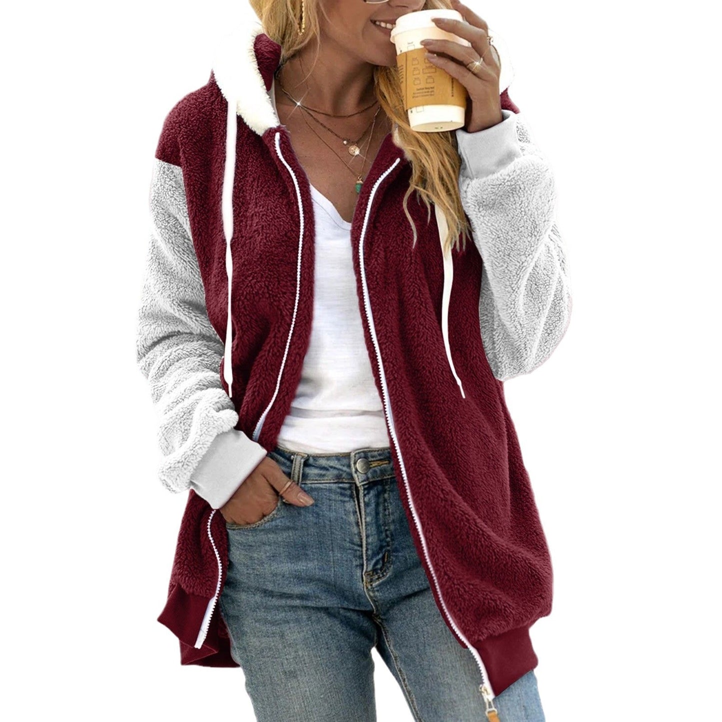 Coat Loose Plaid Fur Cardigan Fashion Sweater Women