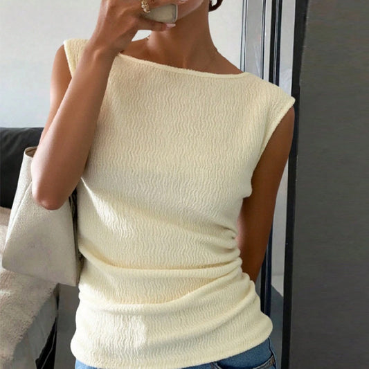 Women's European And American Temperament Pure Color Vest