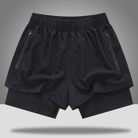 Men's Loose Quick Drying Lined Anti Glare Double-layer Shorts