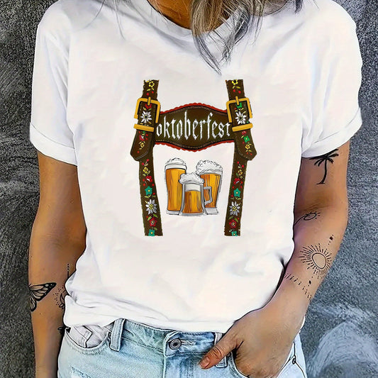 Fashion Personality Women's Oktoberfest Pattern T-shirt